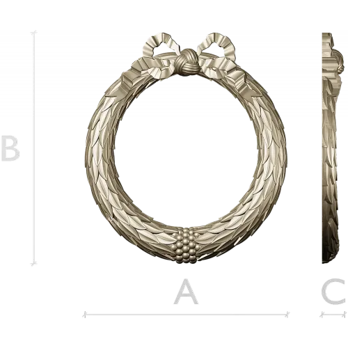 Laurel Wreath Frame - 3D STL model for CNC milling