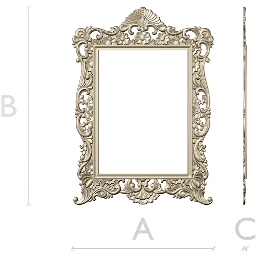 Rococo Ornamental Frame STL for CNC