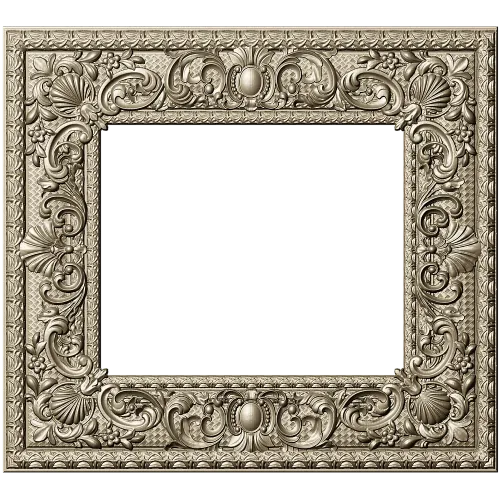 Baroque Ornate Square Frame - STL 3D model for CNC