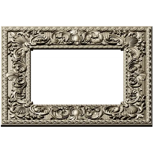 Baroque Ornate Square Frame - STL 3D model for CNC