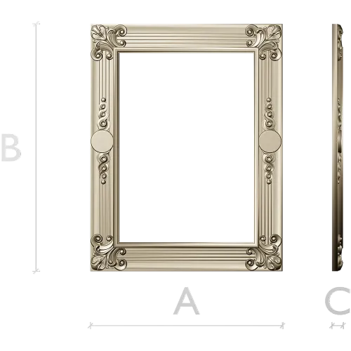 Baroque Corner Frame 3D model STL for CNC milling