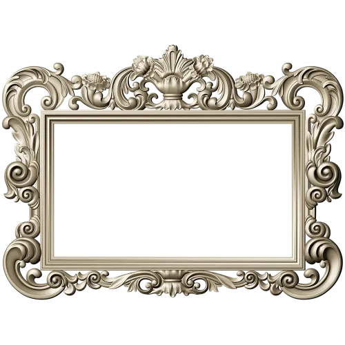 Baroque rectangular frame STL - ornate 3D model for CNC