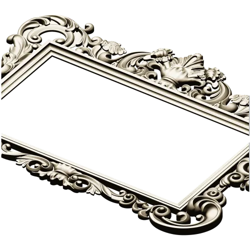 Baroque rectangular frame STL - ornate 3D model for CNC