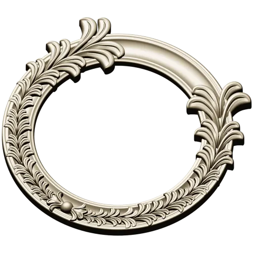 Ornate Acanthus Round Frame - 3D STL for CNC