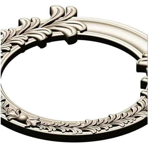 Ornate Acanthus Round Frame - 3D STL for CNC