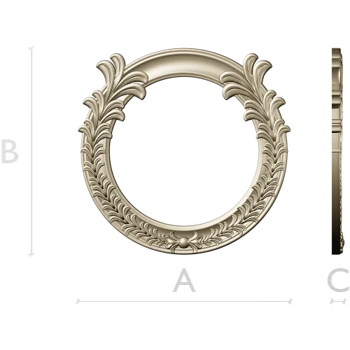Ornate Acanthus Round Frame - 3D STL for CNC