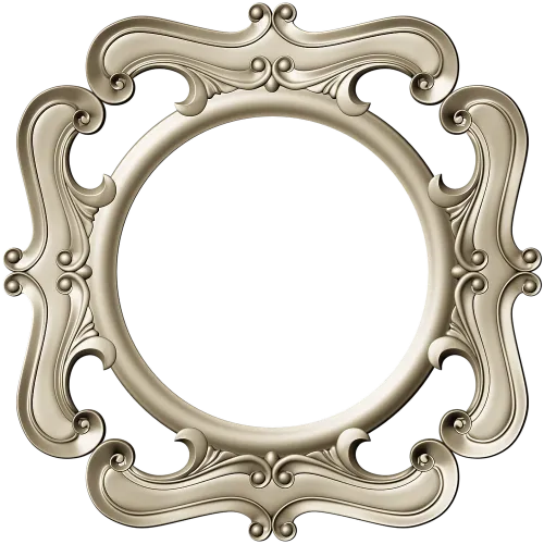 Rococo Round Frame STL for CNC - Baroque Medallion 3D Model