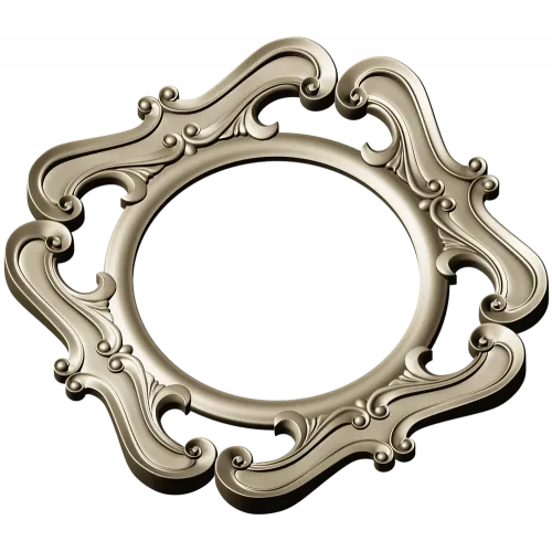 Rococo Round Frame STL for CNC - Baroque Medallion 3D Model