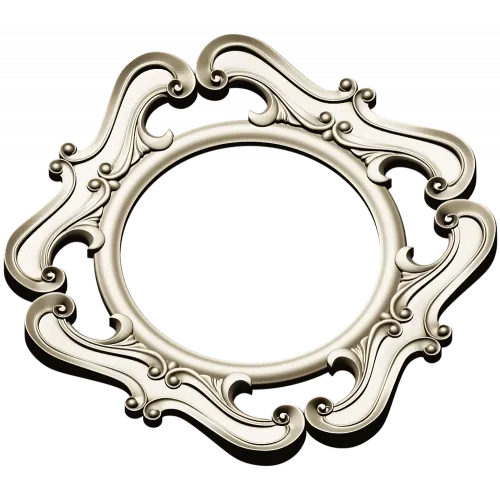 Rococo Round Frame STL for CNC - Baroque Medallion 3D Model