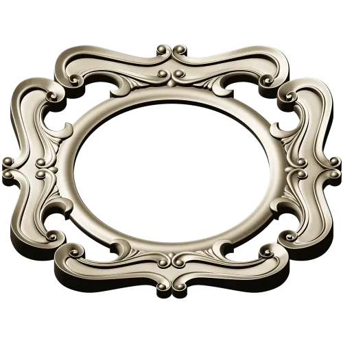 Rococo Round Frame STL for CNC - Baroque Medallion 3D Model