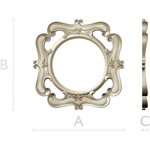 Rococo Round Frame STL for CNC - Baroque Medallion 3D Model