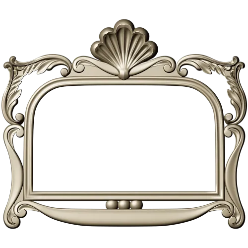 Ornate Seashell Rococo Frame STL for CNC