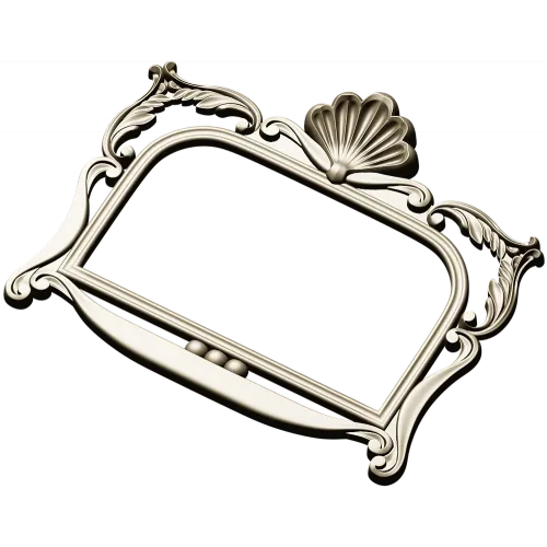 Ornate Seashell Rococo Frame STL for CNC