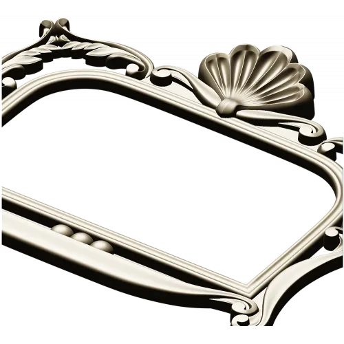 Ornate Seashell Rococo Frame STL for CNC