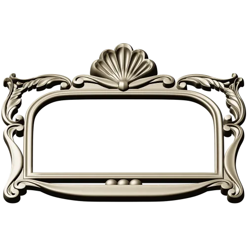 Ornate Seashell Rococo Frame STL for CNC