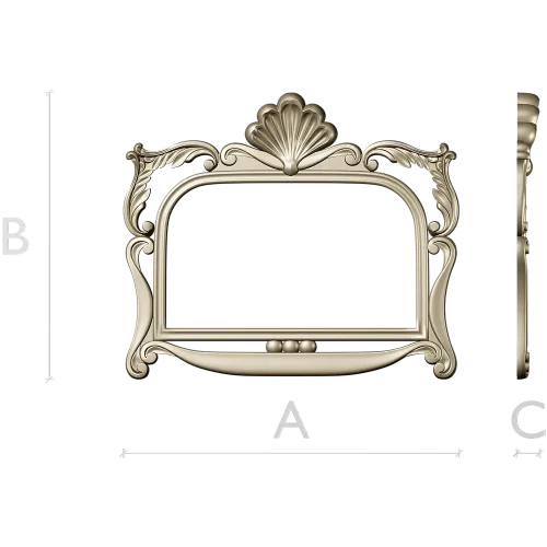 Ornate Seashell Rococo Frame STL for CNC