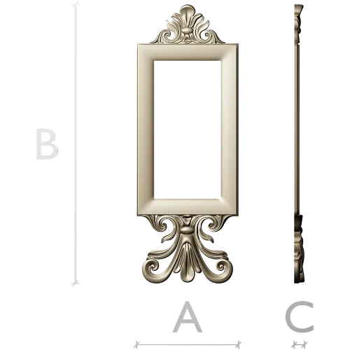 Baroque Rectangular Frame STL for CNC