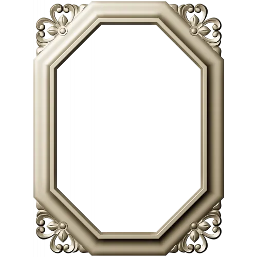 Октагональная резная рамка STL для ЧПУ - классический багет в 3D