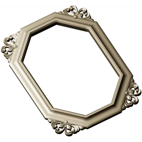 Октагональная резная рамка STL для ЧПУ - классический багет в 3D