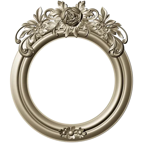 Ornate Round Floral Frame - STL 3D Model for CNC