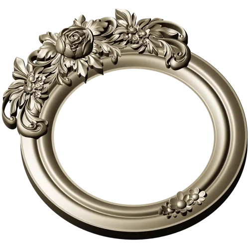 Ornate Round Floral Frame - STL 3D Model for CNC