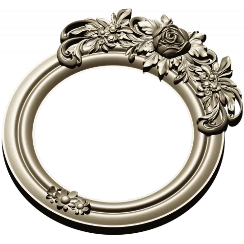 Ornate Round Floral Frame - STL 3D Model for CNC
