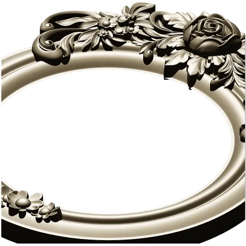 Ornate Round Floral Frame - STL 3D Model for CNC