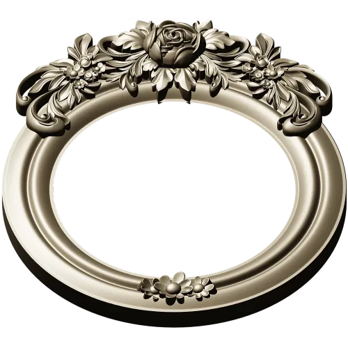 Ornate Round Floral Frame - STL 3D Model for CNC
