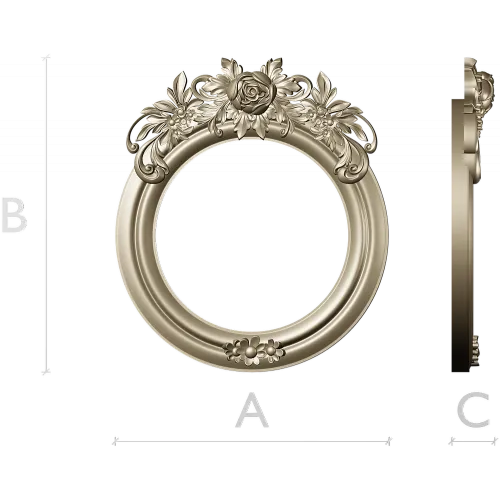 Ornate Round Floral Frame - STL 3D Model for CNC