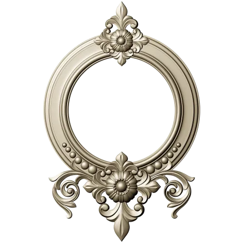 Ornate Round Frame STL for CNC