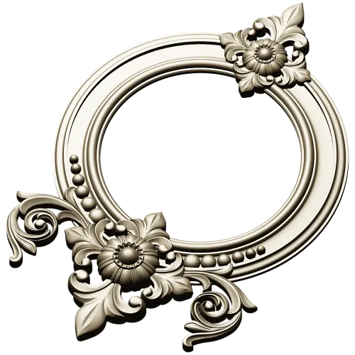 Ornate Round Frame STL for CNC