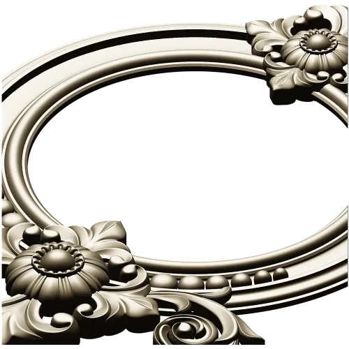 Ornate Round Frame STL for CNC