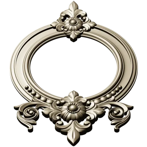 Ornate Round Frame STL for CNC