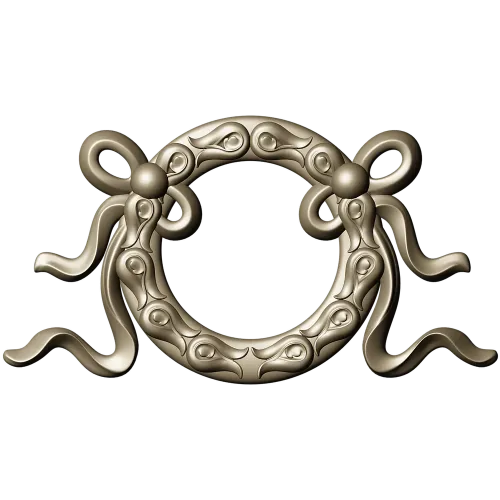 Ribbon Laurel Wreath STL for CNC