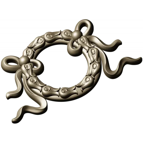 Ribbon Laurel Wreath STL for CNC