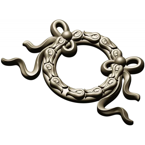 Ribbon Laurel Wreath STL for CNC