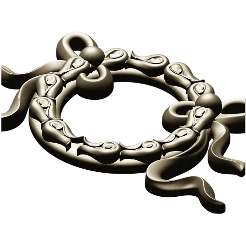 Ribbon Laurel Wreath STL for CNC