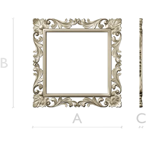 Ornate Acanthus Square Frame STL for CNC
