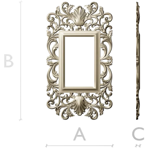 Ornate Rococo Acanthus Frame STL - 3D model for CNC