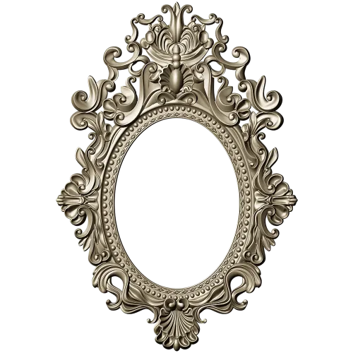 Baroque Oval Frame 3D STL Model for CNC Milling