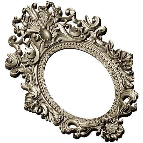 Baroque Oval Frame 3D STL Model for CNC Milling