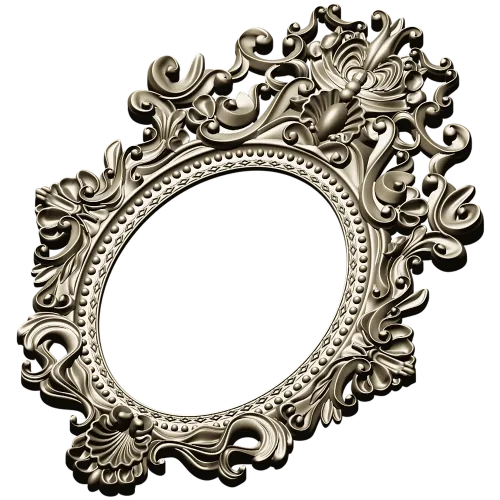 Baroque Oval Frame 3D STL Model for CNC Milling