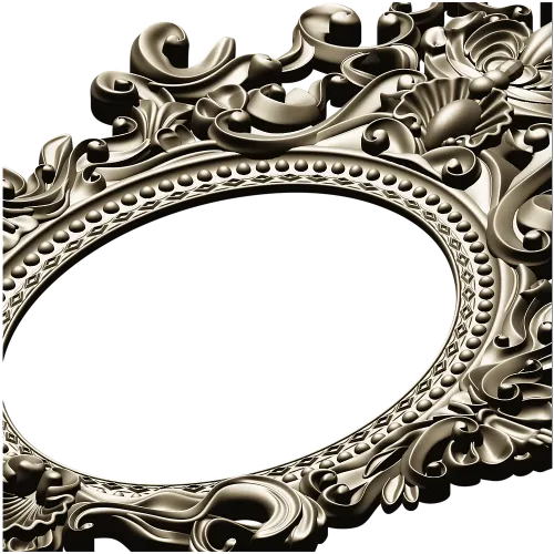 Baroque Oval Frame 3D STL Model for CNC Milling