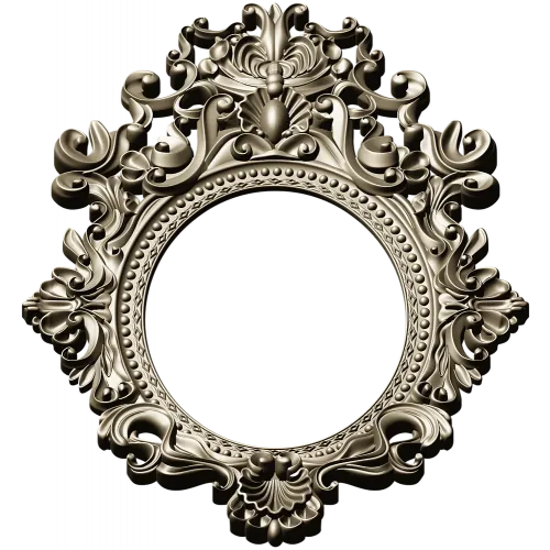 Baroque Oval Frame 3D STL Model for CNC Milling