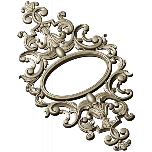 Baroque Oval Cartouche STL