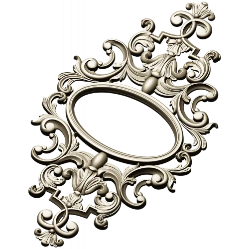 Baroque Oval Cartouche STL