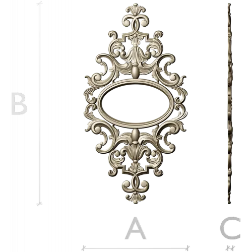 Baroque Oval Cartouche STL