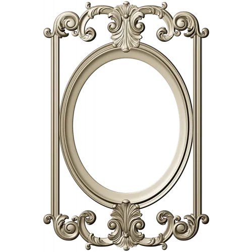 Rococo Oval Decorative Frame STL for CNC