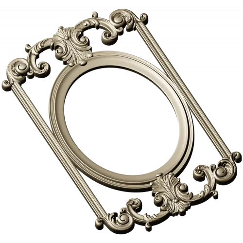 Rococo Oval Decorative Frame STL for CNC