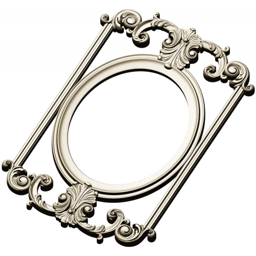 Rococo Oval Decorative Frame STL for CNC